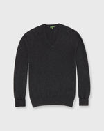 Load image into Gallery viewer, Classic V-Neck Sweater in Heather Charcoal Cashmere
