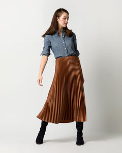 Isabelle Skirt in Bronze Charmeuse