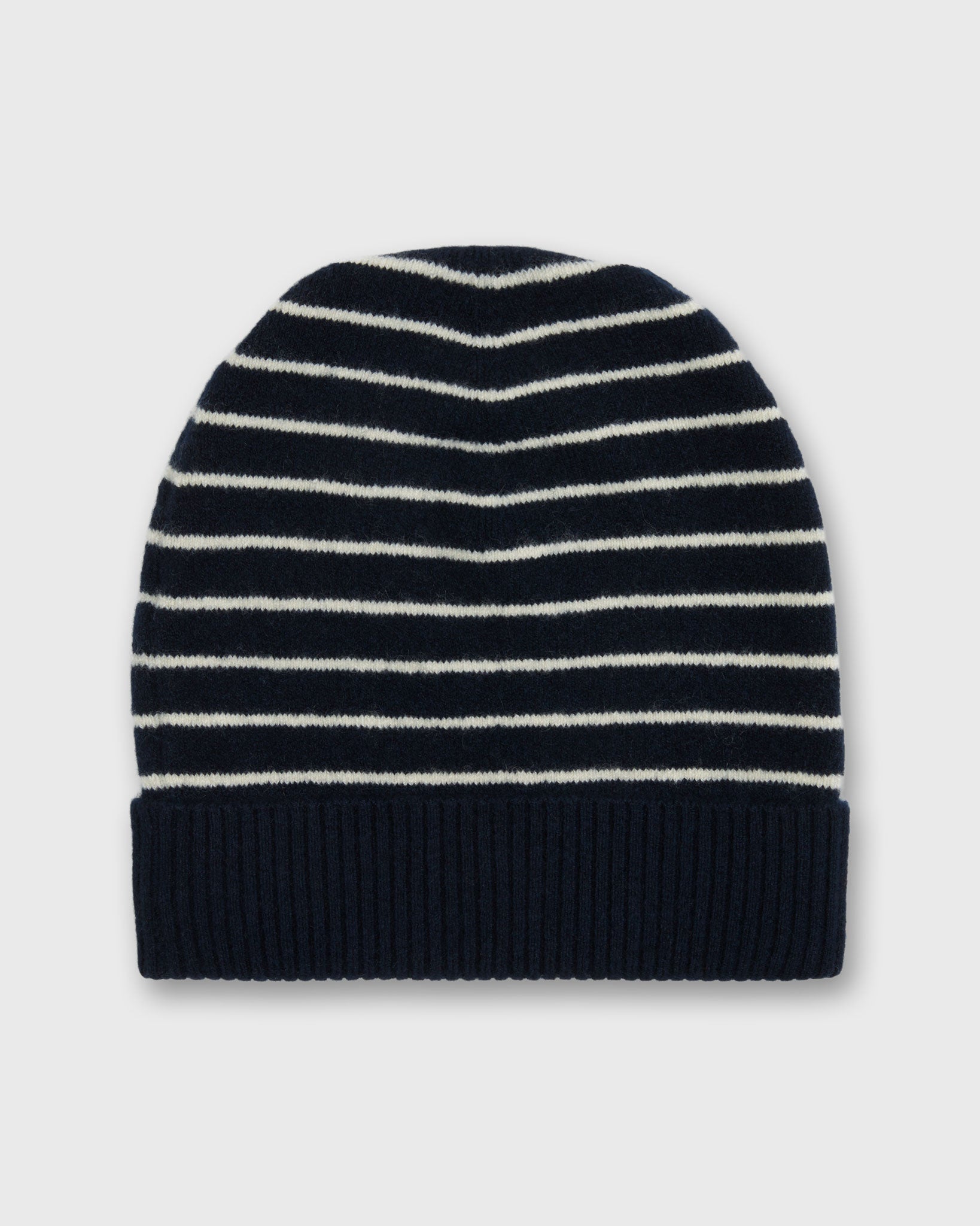 Stripe Jersey Hat in Navy/Ivory Cashmere