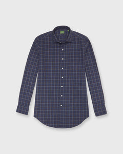 Otto Handmade Sport Shirt in Air Force/Brown/Olive Plaid Brushed Plainweave