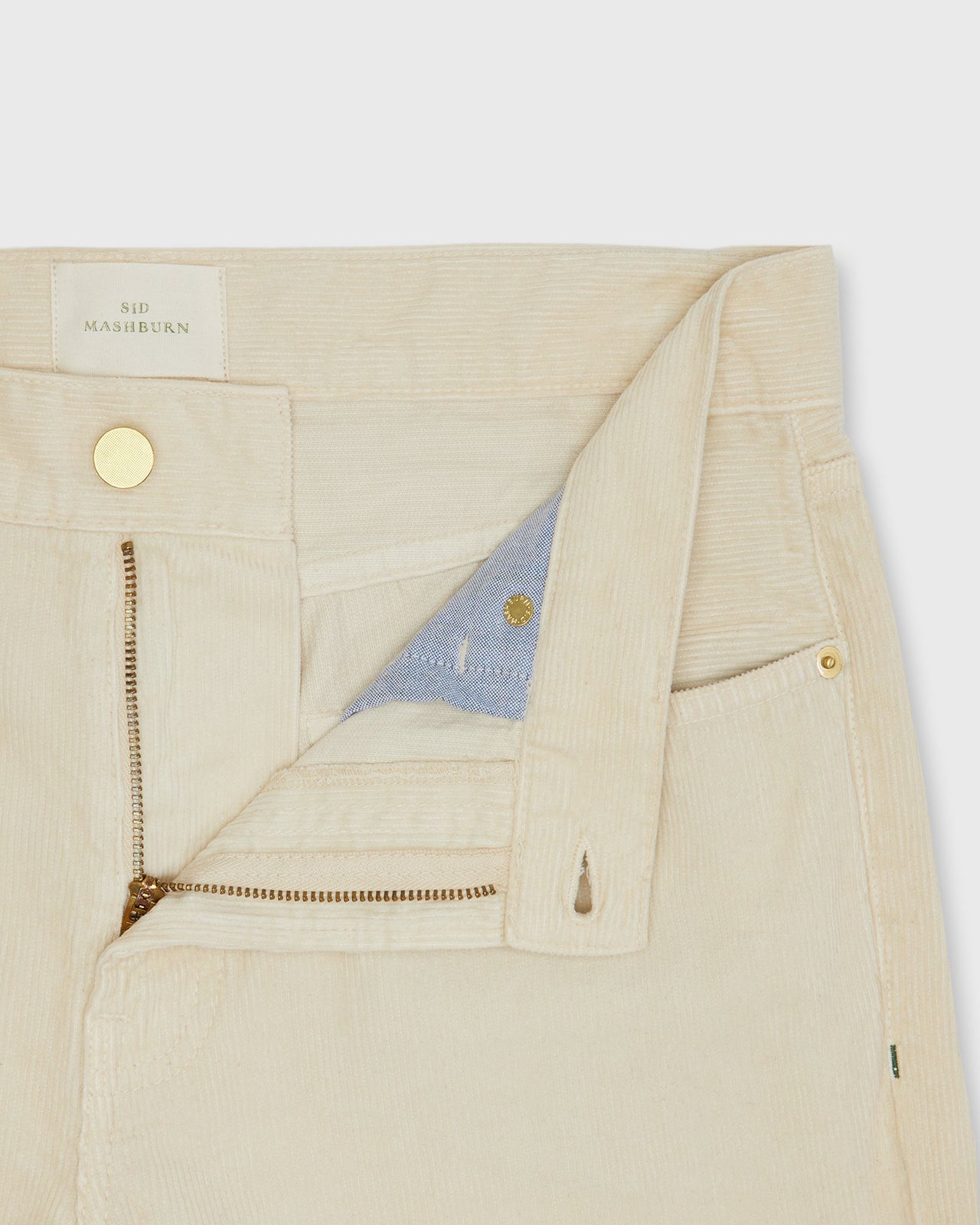 Slim Straight 5-Pocket Pant in Bone Garment-Dyed Corduroy