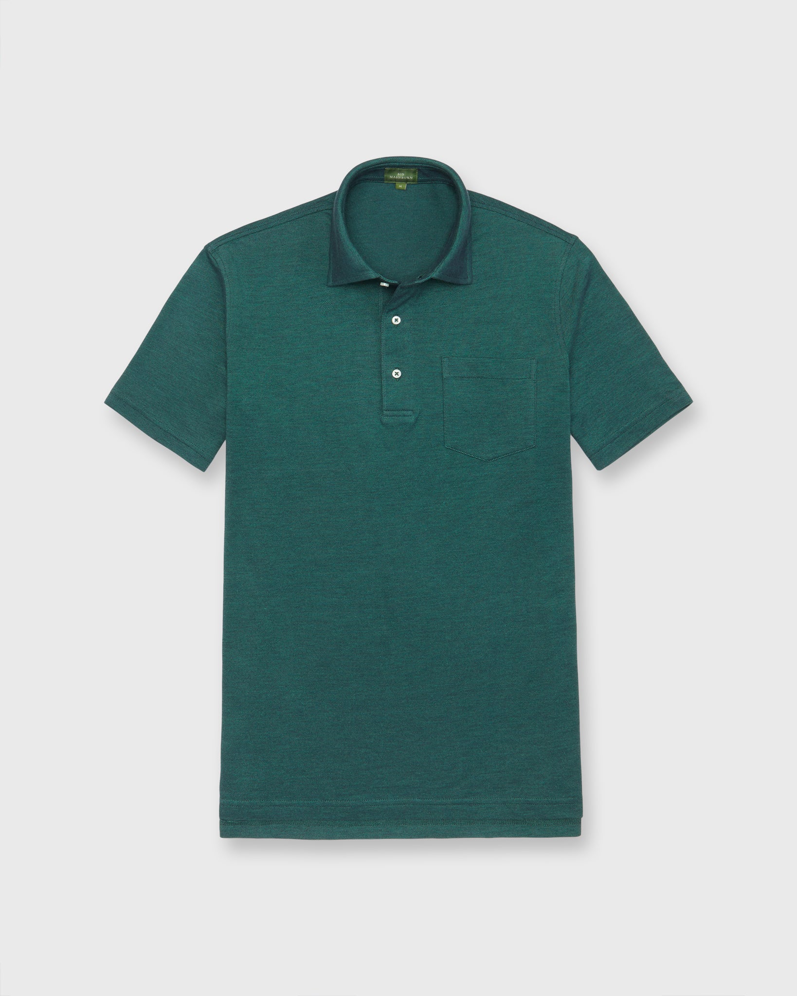 Short-Sleeved Polo in Spruce Dark Oxford Pima Pique