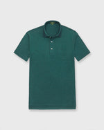 Load image into Gallery viewer, Short-Sleeved Polo in Spruce Dark Oxford Pima Pique
