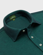 Load image into Gallery viewer, Short-Sleeved Polo in Spruce Dark Oxford Pima Pique
