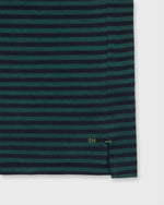 Load image into Gallery viewer, Short-Sleeved Polo in Spruce/Navy Stripe Dark Oxford Pima Pique
