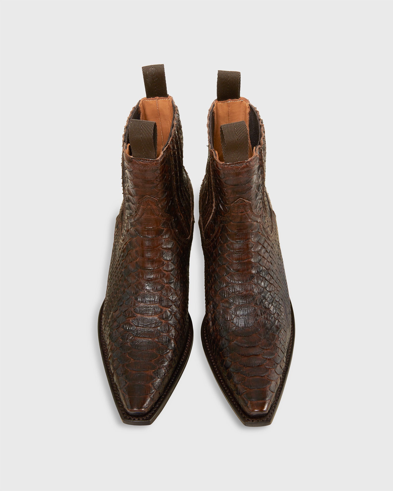 Short Cowboy Boot in Brown Python