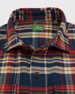 Load image into Gallery viewer, CPO Shirt in Navy/Red/Gold Brushed Plaid Twill
