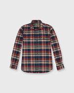 Load image into Gallery viewer, CPO Shirt in Navy/Red/Gold Brushed Plaid Twill
