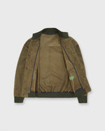 Load image into Gallery viewer, Button-Front Bomber Jacket in Olive Suede
