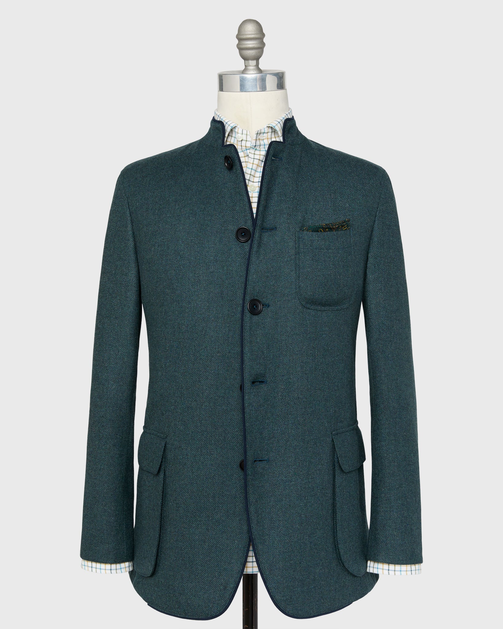 Tyrolean Jacket in Sea Moss Wool Twill