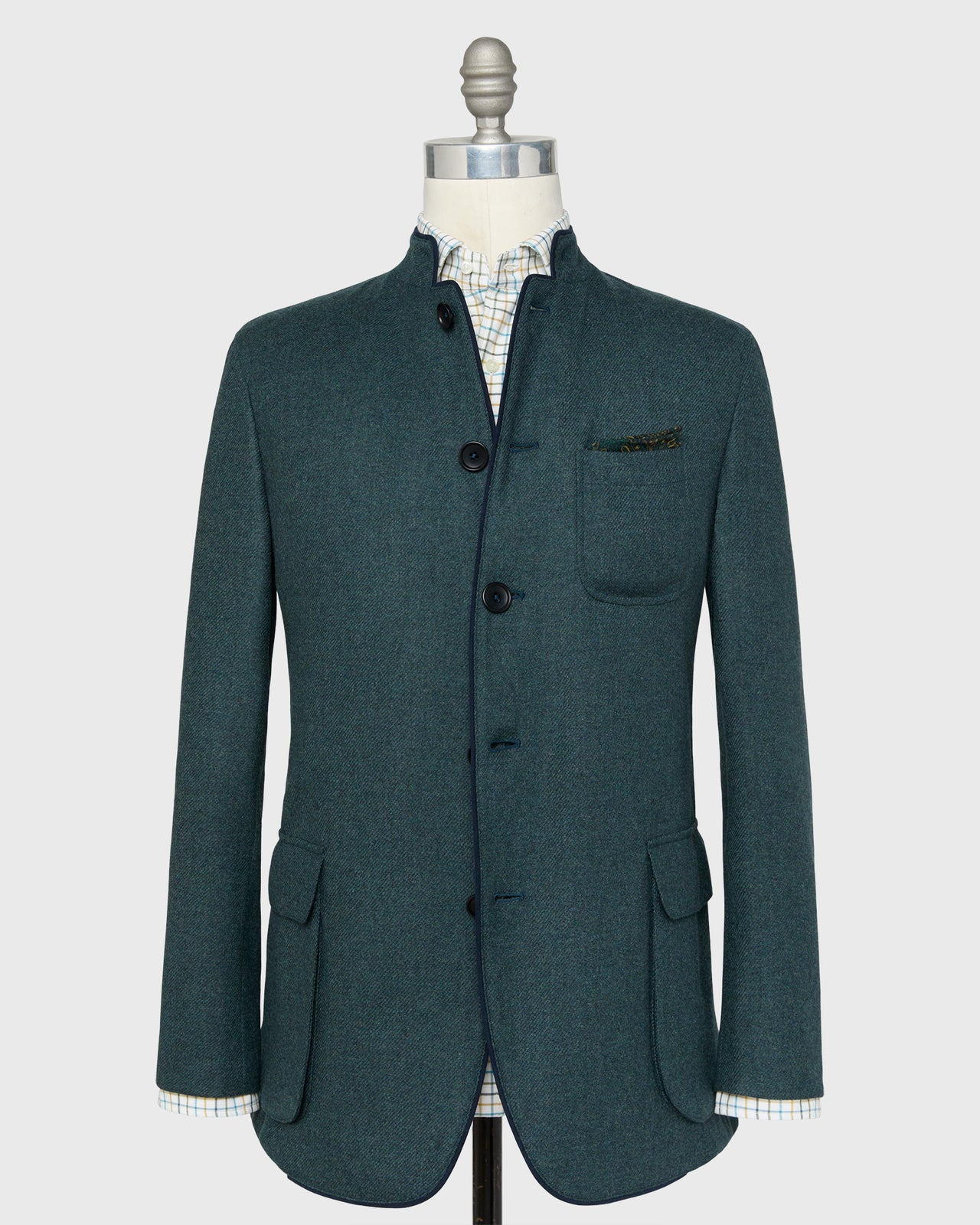 Tyrolean Jacket in Sea Moss Wool Twill
