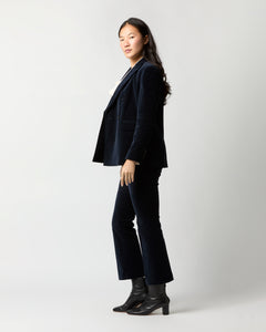 Concetta Jacket in Navy Stretch Velveteen