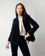 Load image into Gallery viewer, Concetta Jacket in Navy Stretch Velveteen
