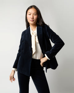 Concetta Jacket in Navy Stretch Velveteen