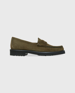 Lug Sole Loafer in Military Suede