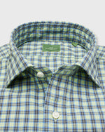 Load image into Gallery viewer, Spread Collar Sport Shirt in Yellow/Sky/Brown Check Poplin
