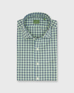 Load image into Gallery viewer, Spread Collar Sport Shirt in Yellow/Sky/Brown Check Poplin
