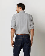 Load image into Gallery viewer, Spread Collar Sport Shirt in Peri/Sawdust Gingham Brushed Twill
