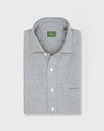 Load image into Gallery viewer, Spread Collar Sport Shirt in Peri/Sawdust Gingham Brushed Twill
