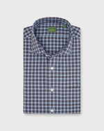 Load image into Gallery viewer, Spread Collar Sport Shirt in Sky/Brown/Navy Check Poplin
