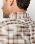 Load image into Gallery viewer, Button-Down Sport Shirt in Pink/Sage/Brown Tattersall Twill
