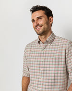 Load image into Gallery viewer, Button-Down Sport Shirt in Pink/Sage/Brown Tattersall Twill
