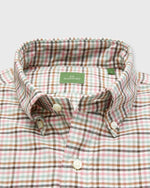 Load image into Gallery viewer, Button-Down Sport Shirt in Pink/Sage/Brown Tattersall Twill
