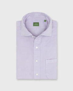 Spread Collar Sport Shirt in Lavender Corduroy