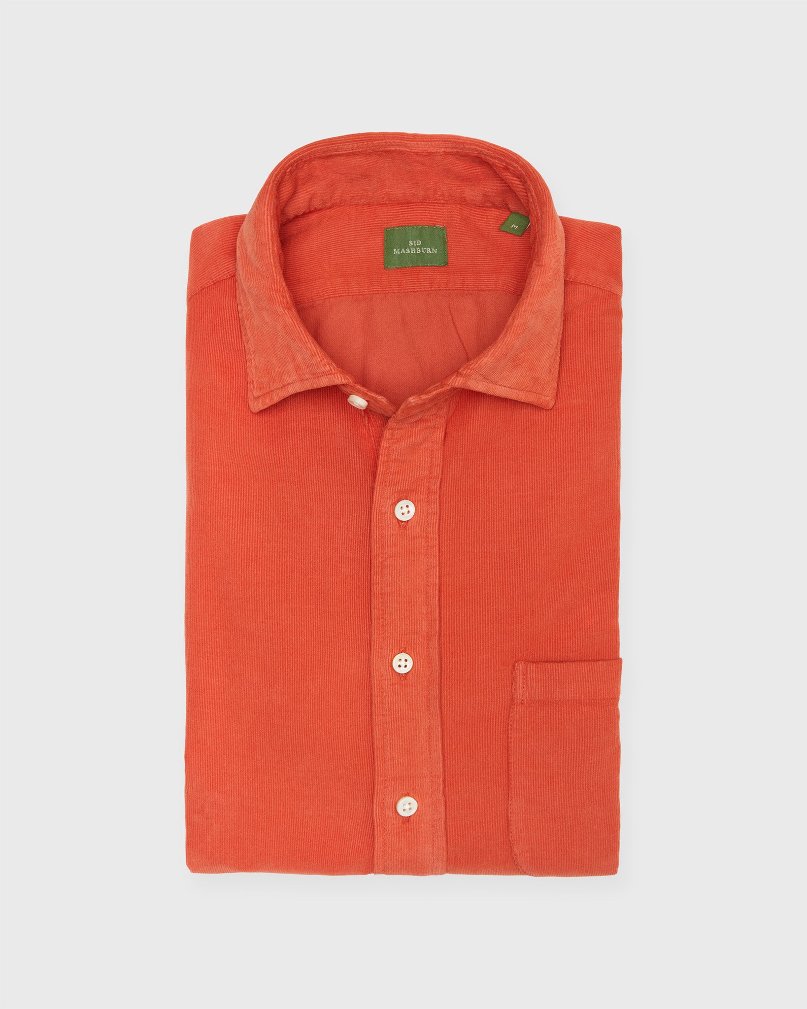 Spread Collar Sport Shirt in Ginger Corduroy