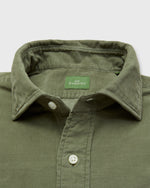 Load image into Gallery viewer, Spread Collar Sport Shirt in Moss Corduroy
