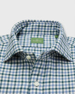 Load image into Gallery viewer, Spread Collar Sport Shirt in Spruce/Delft/Bone Tattersall Flannel
