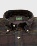 Load image into Gallery viewer, Button-Down Sport Shirt in Olive/Lake/Yellow Plaid Corduroy
