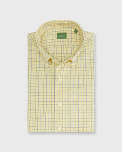 Button-Down Sport Shirt in Yellow/Pine/Peri Tattersall Poplin