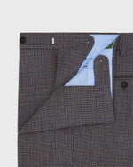 Load image into Gallery viewer, Dress Trouser in Brown/Blue Check Brushed Hopsack
