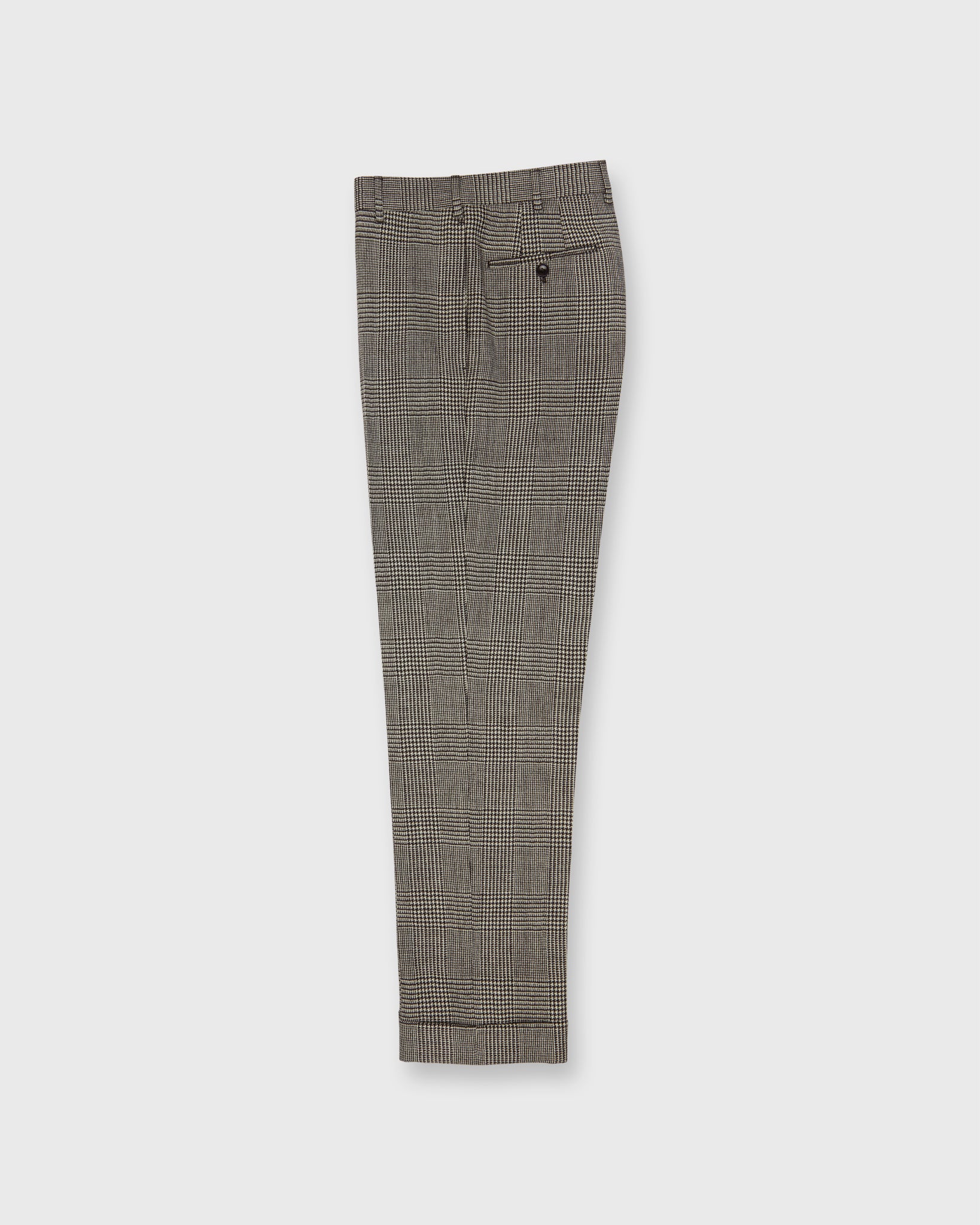 Dress Trouser in Chocolate/Bone Glen Plaid Tweed