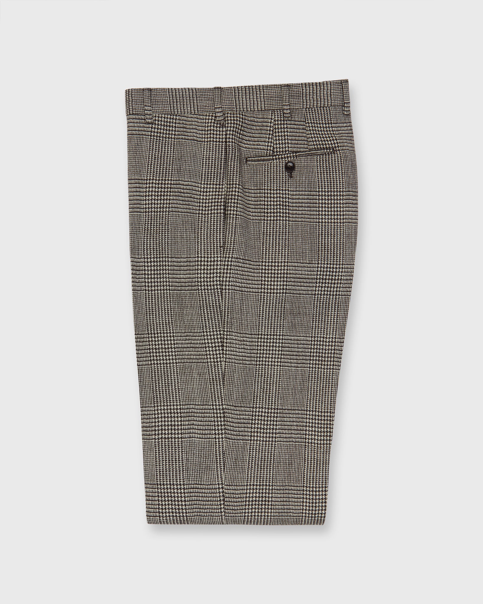 Dress Trouser in Chocolate/Bone Glen Plaid Tweed