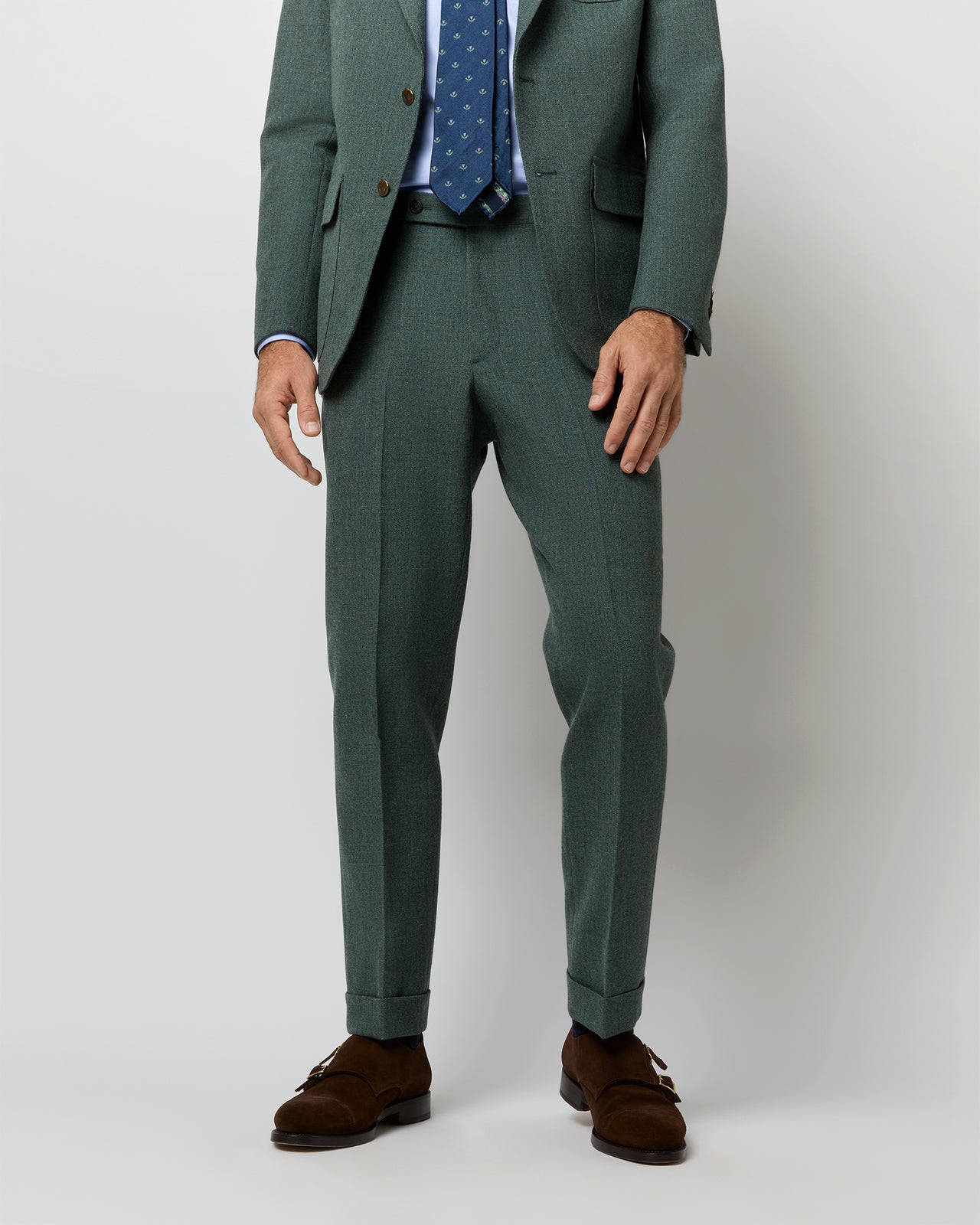 Side-Tab Dress Trouser in Meadow Country Cloth