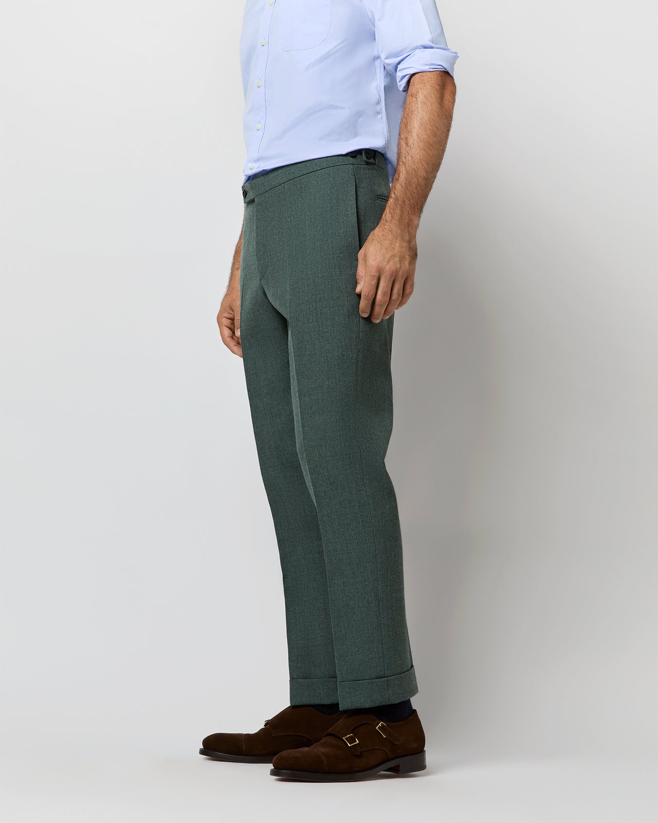 Side-Tab Dress Trouser in Meadow Country Cloth