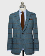 Load image into Gallery viewer, Virgil No. 2 Jacket in Blue/Grey/Mocha Windowpane Tweed
