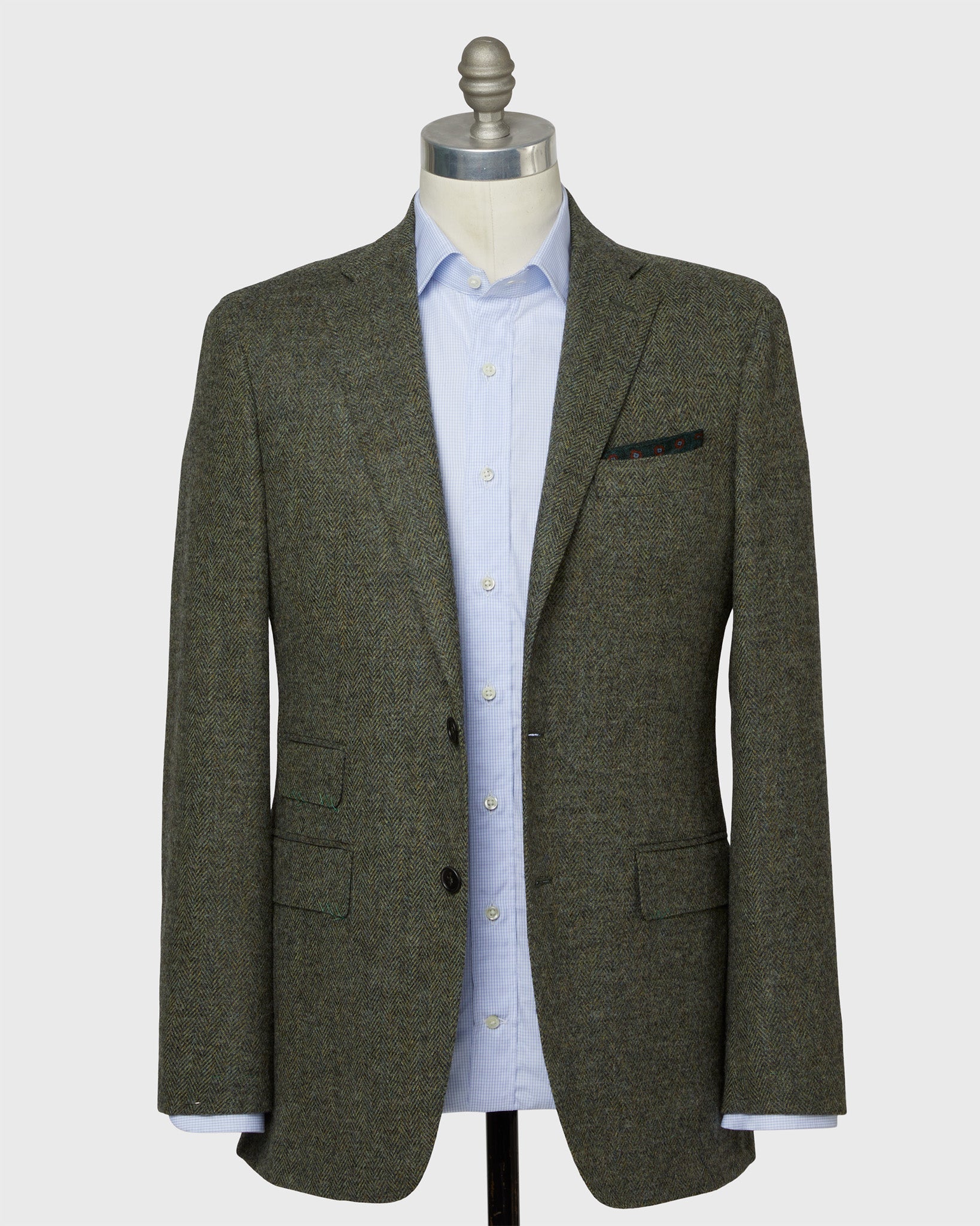 Kincaid No. 3 Jacket in Moss Mix Herringbone Tweed