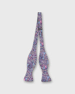 Load image into Gallery viewer, Silk Bow Tie in Blue/Fuchsia Bernadette Paisley
