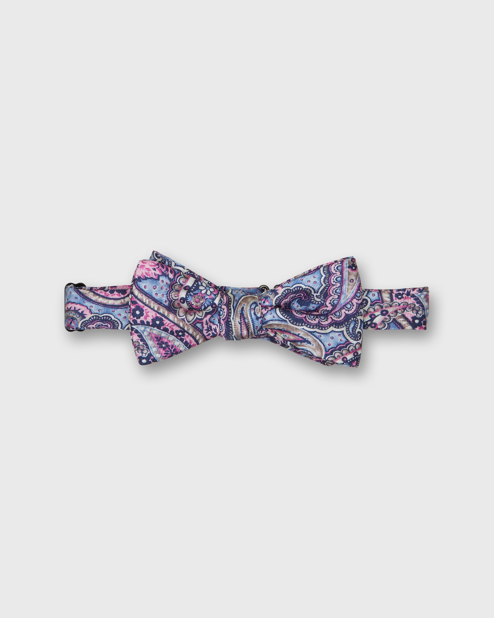 Silk Bow Tie in Blue/Fuchsia Bernadette Paisley