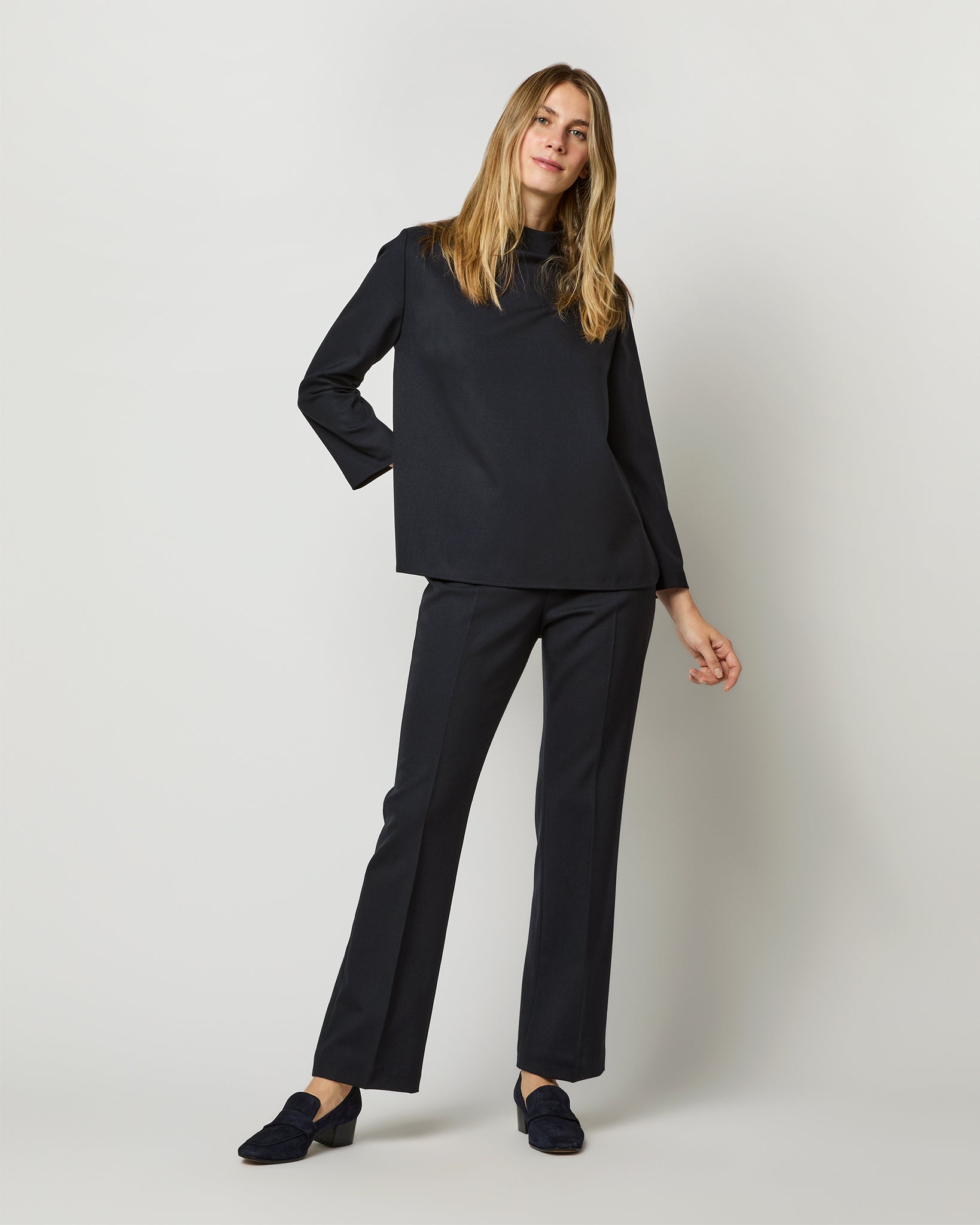 Alice Pant in Ink Tropical Wool