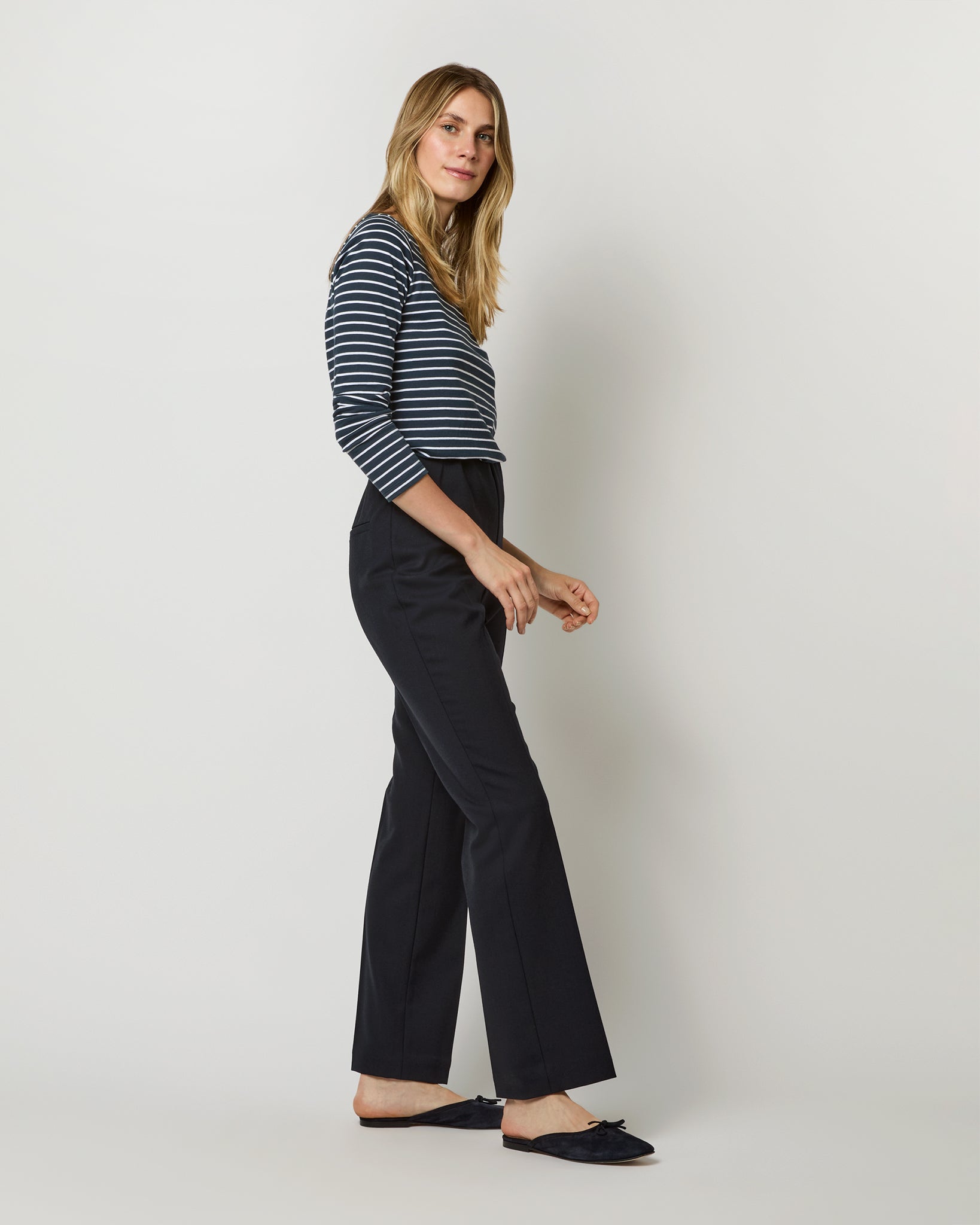 Alice Pant in Ink Tropical Wool