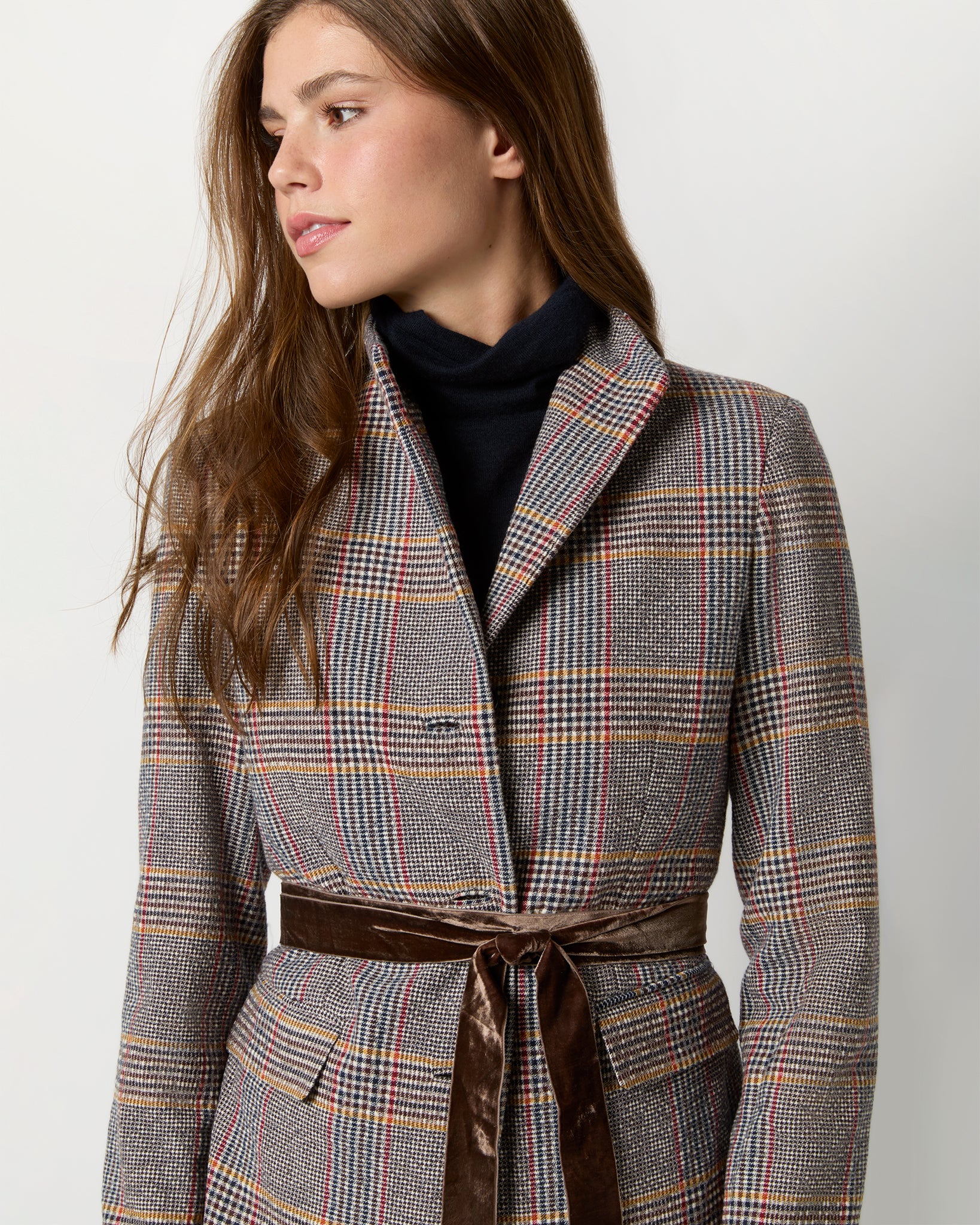 Glen plaid wool trench hotsell