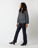 Load image into Gallery viewer, Ariana Blouse in Chocolate/Sky Leopard Burnout
