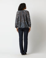 Load image into Gallery viewer, Ariana Blouse in Chocolate/Sky Leopard Burnout
