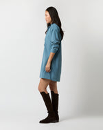 Load image into Gallery viewer, Nicky Popover Shirtdress in Steel Blue Stretch Cord
