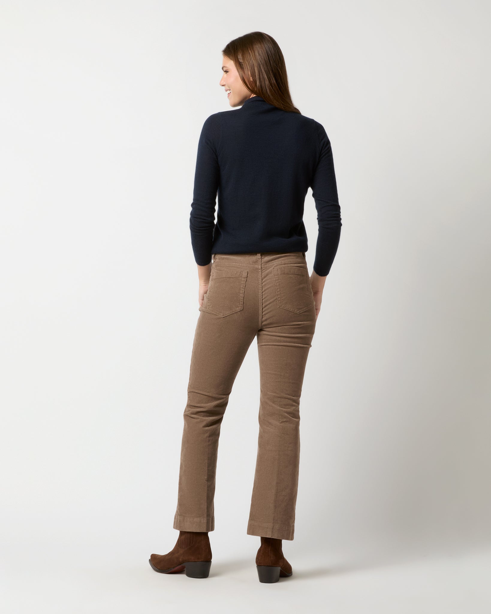 Kendall Flare 5-Pocket Jean in Mink Stretch Cord