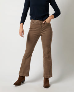 Kendall Flare 5-Pocket Jean in Mink Stretch Cord